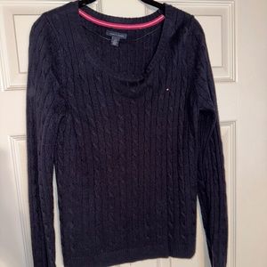 Navy Tommy Hilfiger Cable Knit Sweater